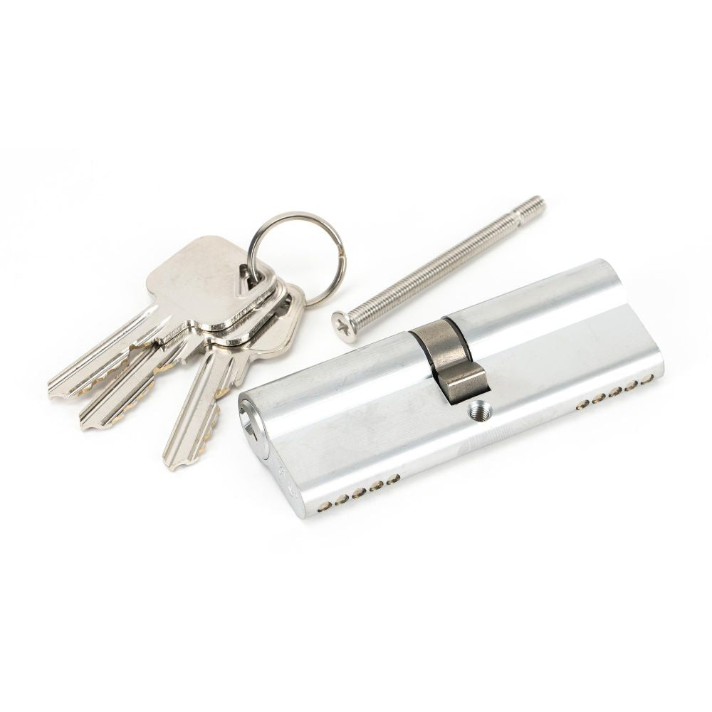 This is an image showing From The Anvil - Satin Chrome 45/45 5pin Euro Cylinder available from T.H Wiggans Architectural Ironmongery in Kendal, quick delivery and discounted prices