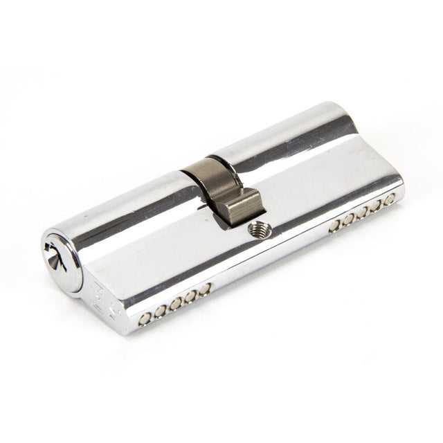 This is an image showing From The Anvil - Polished Chrome 40/40 5pin Euro Cylinder KA available from T.H Wiggans Architectural Ironmongery in Kendal, quick delivery and discounted prices