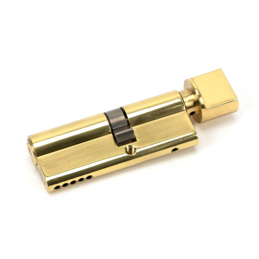 This is an image showing From The Anvil - Lacquered Brass 35T/45 5pin Euro Cylinder/Thumbturn available from T.H Wiggans Architectural Ironmongery in Kendal, quick delivery and discounted prices