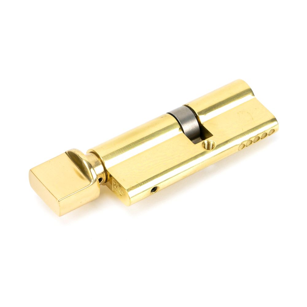 This is an image showing From The Anvil - Lacquered Brass 35/45T 5pin Euro Cylinder/Thumbturn available from T.H Wiggans Architectural Ironmongery in Kendal, quick delivery and discounted prices