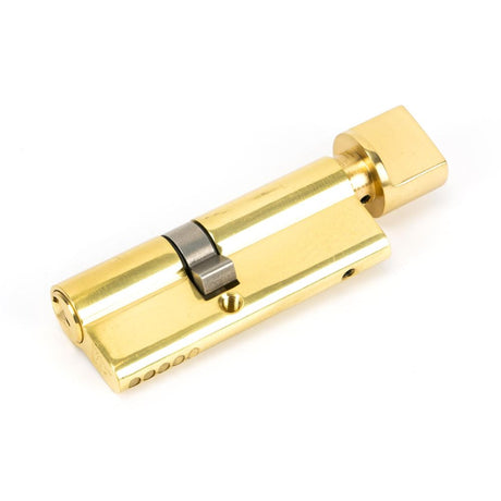 This is an image showing From The Anvil - Lacquered Brass 35/45T 5pin Euro Cylinder/Thumbturn available from T.H Wiggans Architectural Ironmongery in Kendal, quick delivery and discounted prices