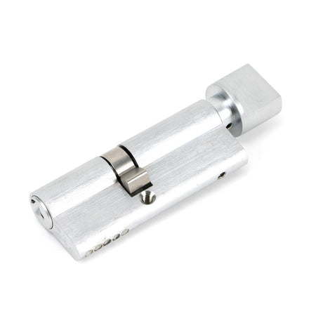 This is an image showing From The Anvil - Satin Chrome 35/45T 5pin Euro Cylinder/Thumbturn available from T.H Wiggans Architectural Ironmongery in Kendal, quick delivery and discounted prices