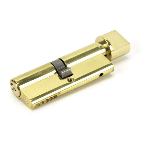 This is an image showing From The Anvil - Lacquered Brass 40/40 5pin Euro Cylinder/Thumbturn KA available from T.H Wiggans Architectural Ironmongery in Kendal, quick delivery and discounted prices