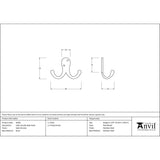 This is an image showing From The Anvil - Satin Chrome Celtic Double Robe Hook available from trade door handles, quick delivery and discounted prices