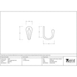 This is an image showing From The Anvil - Aged Brass Celtic Single Robe Hook available from trade door handles, quick delivery and discounted prices