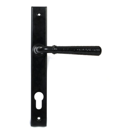 This is an image of From The Anvil - Black Hammered Newbury Slimline Espag. Lock Set available to order from T.H Wiggans Architectural Ironmongery in Kendal, quick delivery and discounted prices.