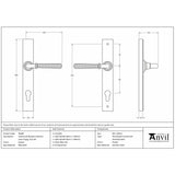 This is an image showing From The Anvil - Pewter Hammered Newbury Slimline Espag. Lock Set available from trade door handles, quick delivery and discounted prices