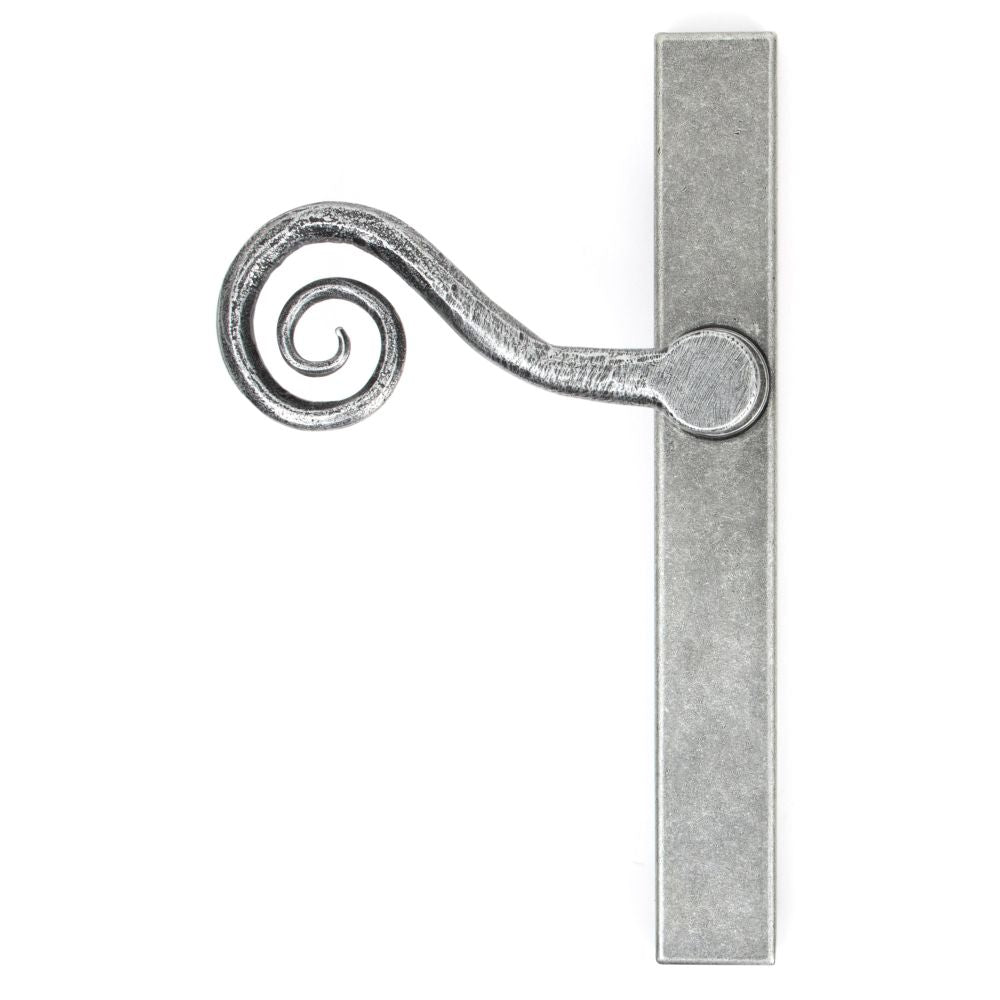 This is an image of From The Anvil - Pewter Monkeytail Slimline Lever Espag. Latch Set - LH available to order from T.H Wiggans Architectural Ironmongery in Kendal, quick delivery and discounted prices.