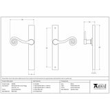 This is an image showing From The Anvil - External Beeswax Monkeytail Slimline Lever Espag. Latch Set -LH available from trade door handles, quick delivery and discounted prices