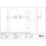 This is an image showing From The Anvil - External Beeswax Monkeytail Slimline Lever Espag. Latch Set -RH available from trade door handles, quick delivery and discounted prices