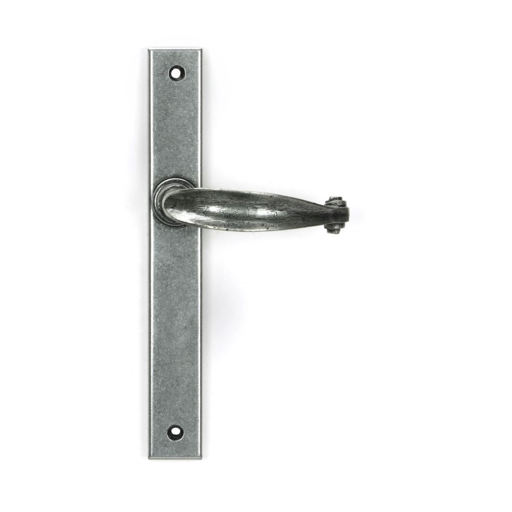 This is an image of From The Anvil - Pewter Cottage Slimline Lever Espag. Latch Set available to order from T.H Wiggans Architectural Ironmongery in Kendal, quick delivery and discounted prices.