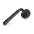 This is an image of From The Anvil - Matt Black Newbury Lever on Rose Set (Art Deco) available to order from T.H Wiggans Architectural Ironmongery in Kendal, quick delivery and discounted prices.