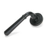 This is an image of From The Anvil - Matt Black Newbury Lever on Rose Set (Art Deco) available to order from T.H Wiggans Architectural Ironmongery in Kendal, quick delivery and discounted prices.