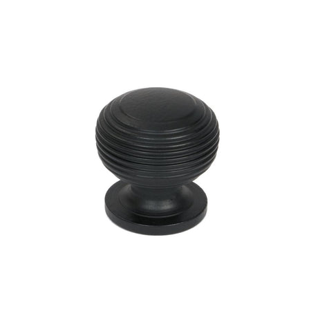 This is an image showing From The Anvil - Matt Black Beehive Cabinet Knob 30mm available from T.H Wiggans Architectural Ironmongery in Kendal, quick delivery and discounted prices