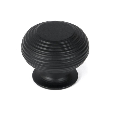 This is an image showing From The Anvil - Matt Black Beehive Cabinet Knob 40mm available from T.H Wiggans Architectural Ironmongery in Kendal, quick delivery and discounted prices