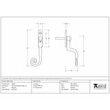 This is an image showing From The Anvil - Beeswax 16mm Monkeytail Espag - LH available from T.H Wiggans Architectural Ironmongery in Kendal, quick delivery and discounted prices