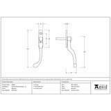 This is an image showing From The Anvil - Beeswax 16mm Peardrop Espag - LH available from T.H Wiggans Architectural Ironmongery in Kendal, quick delivery and discounted prices