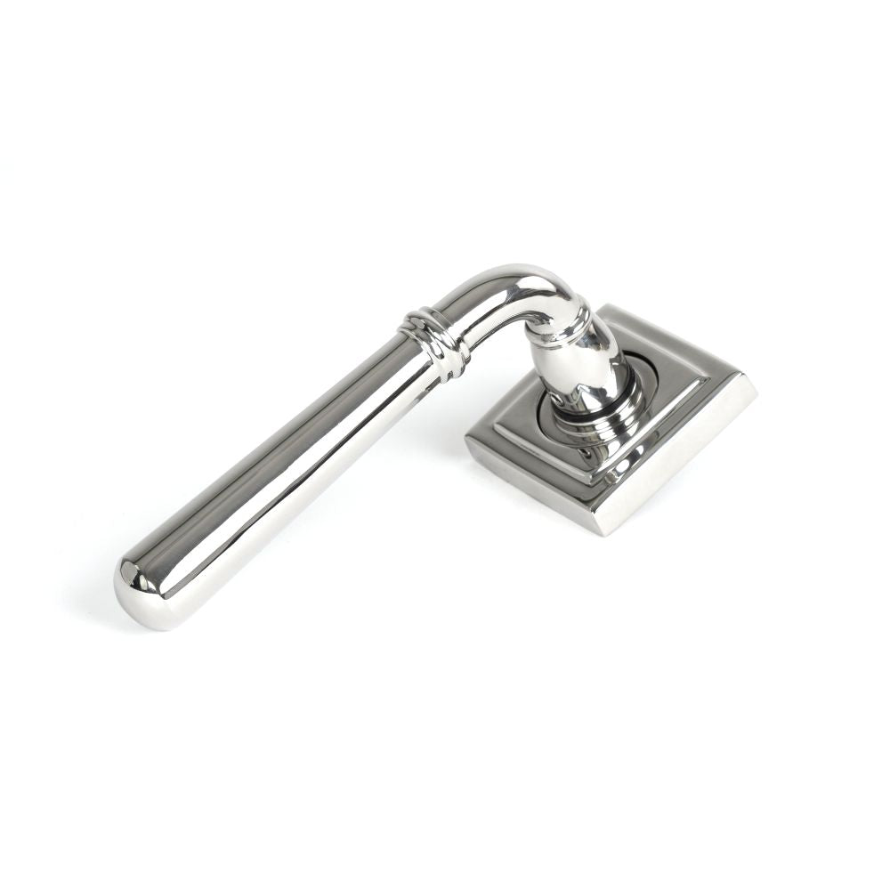 This is an image of From The Anvil - Polished Marine SS (316) Newbury Lever on Rose Set (Square) available to order from T.H Wiggans Architectural Ironmongery in Kendal, quick delivery and discounted prices.