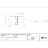 This is an image showing From The Anvil - Polished Bronze 4" x 4" x 6" Parliament Hinge (pair) ss available from T.H Wiggans Architectural Ironmongery, quick delivery and discounted prices