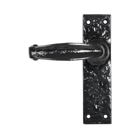 This is an image showing From The Anvil - Black Lever Latch Set available from trade door handles, quick delivery and discounted prices