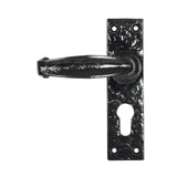 This is an image showing From The Anvil - Black Lever Euro Lock Set available from trade door handles, quick delivery and discounted prices