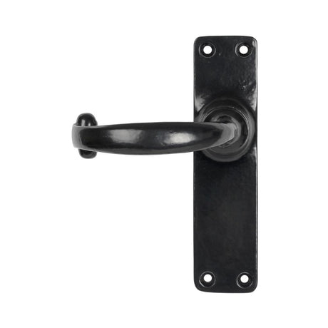 This is an image showing From The Anvil - Black MF Lever Latch Set available from trade door handles, quick delivery and discounted prices