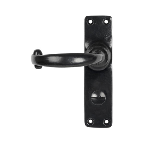 This is an image showing From The Anvil - Black MF Lever Bathroom Set available from trade door handles, quick delivery and discounted prices