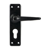 This is an image of From The Anvil - Black Smooth Lever Euro Lock Set available to order from T.H Wiggans Architectural Ironmongery in Kendal, quick delivery and discounted prices.