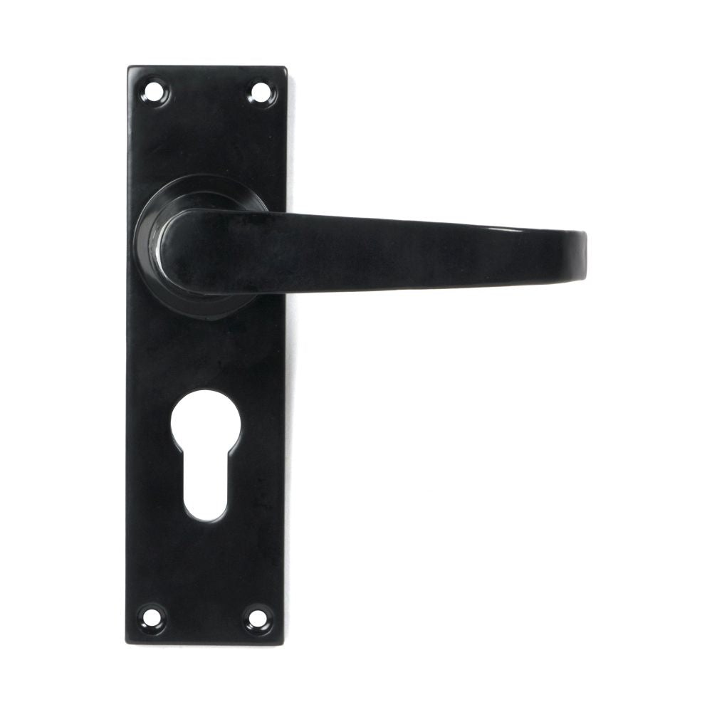 This is an image of From The Anvil - Black Deluxe Lever Euro Lock Set available to order from T.H Wiggans Architectural Ironmongery in Kendal, quick delivery and discounted prices.