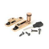 This is an image showing From The Anvil - Polished Bronze Brompton Quadrant Fastener - Narrow available from T.H Wiggans Architectural Ironmongery in Kendal, quick delivery and discounted prices