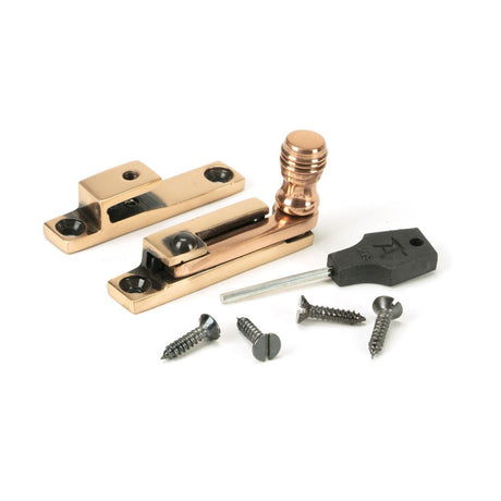 This is an image showing From The Anvil - Polished Bronze Prestbury Quadrant Fastener - Narrow available from T.H Wiggans Architectural Ironmongery in Kendal, quick delivery and discounted prices