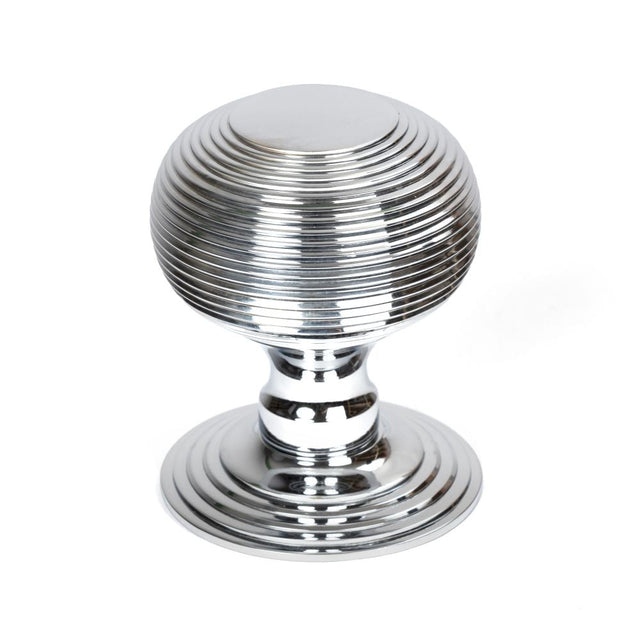 This is an image of From The Anvil - Polished Chrome Beehive Centre Door Knob available to order from T.H Wiggans Architectural Ironmongery in Kendal, quick delivery and discounted prices.