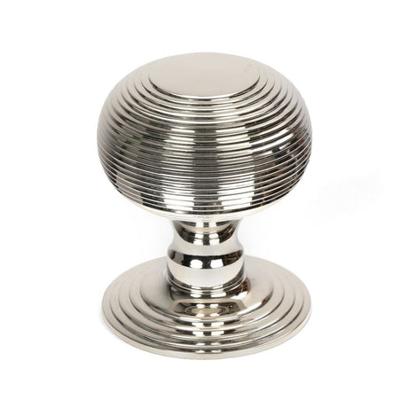 This is an image of From The Anvil - Polished Nickel Beehive Centre Door Knob available to order from T.H Wiggans Architectural Ironmongery in Kendal, quick delivery and discounted prices.