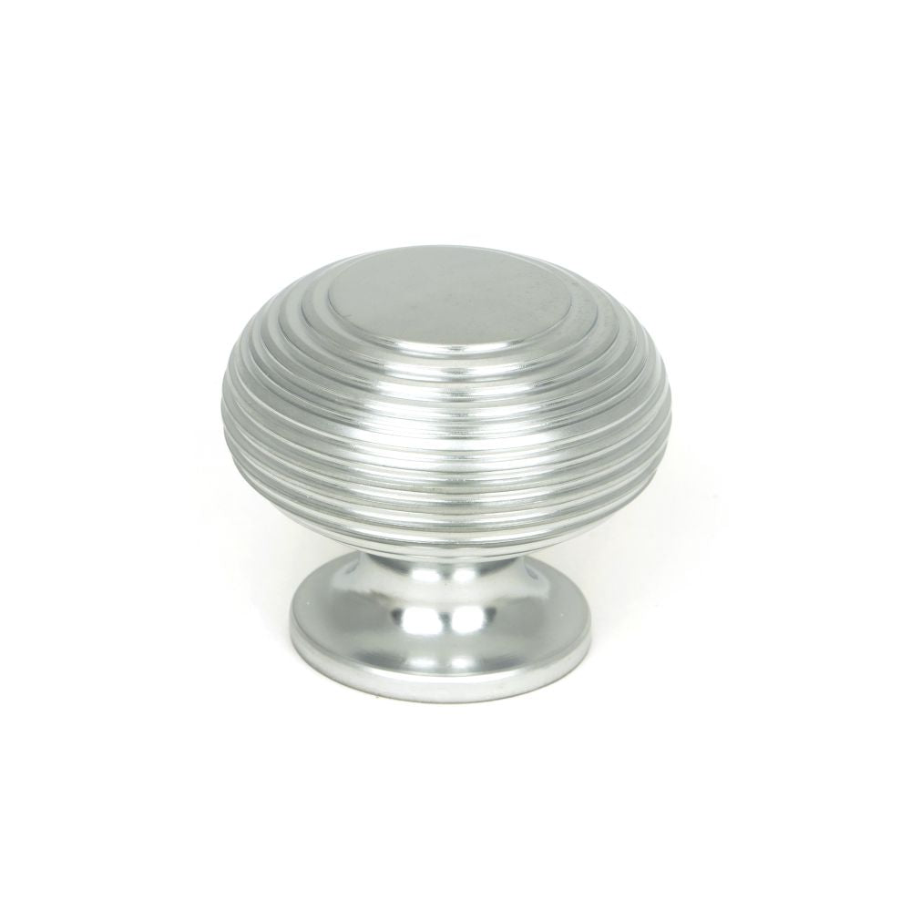 This is an image showing From The Anvil - Satin Chrome Beehive Cabinet Knob 40mm available from T.H Wiggans Architectural Ironmongery in Kendal, quick delivery and discounted prices
