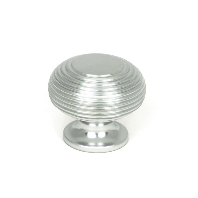 This is an image showing From The Anvil - Satin Chrome Beehive Cabinet Knob 40mm available from T.H Wiggans Architectural Ironmongery in Kendal, quick delivery and discounted prices