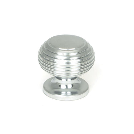 This is an image showing From The Anvil - Satin Chrome Beehive Cabinet Knob 30mm available from T.H Wiggans Architectural Ironmongery in Kendal, quick delivery and discounted prices