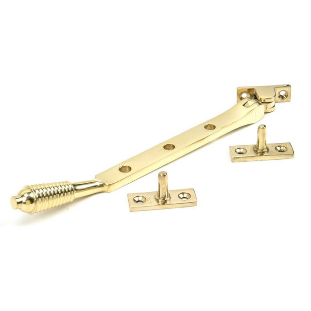 This is an image showing From The Anvil - Polished Brass 8" Reeded Stay available from T.H Wiggans Architectural Ironmongery in Kendal, quick delivery and discounted prices