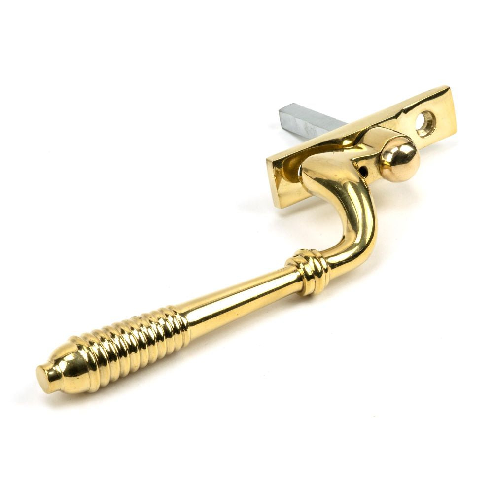 This is an image showing From The Anvil - Polished Brass Reeded Espag - RH available from T.H Wiggans Architectural Ironmongery in Kendal, quick delivery and discounted prices