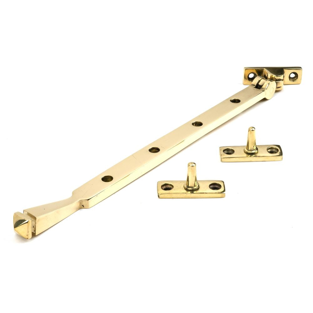 This is an image showing From The Anvil - Polished Brass 12" Avon Stay available from T.H Wiggans Architectural Ironmongery in Kendal, quick delivery and discounted prices