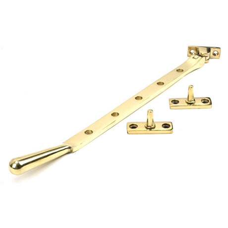 This is an image showing From The Anvil - Polished Brass 12" Newbury Stay available from T.H Wiggans Architectural Ironmongery in Kendal, quick delivery and discounted prices