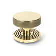 This is an image of From The Anvil - Aged Brass Brompton Centre Door Knob (Beehive) available to order from T.H Wiggans Architectural Ironmongery in Kendal, quick delivery and discounted prices.