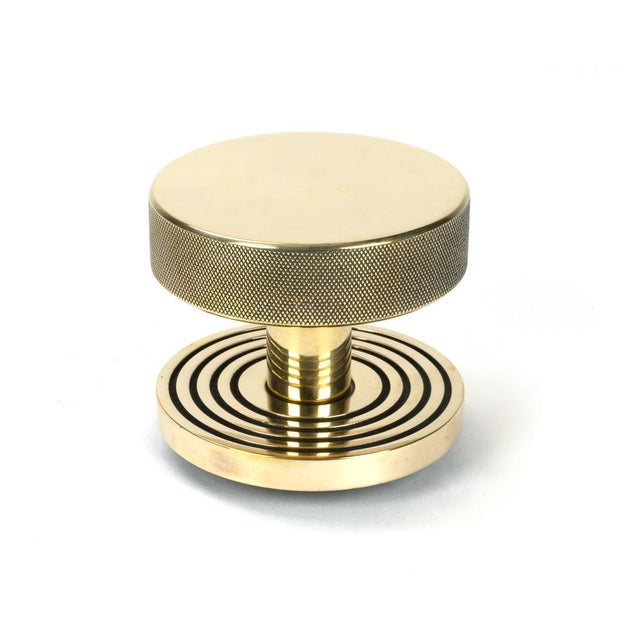 This is an image of From The Anvil - Aged Brass Brompton Centre Door Knob (Beehive) available to order from T.H Wiggans Architectural Ironmongery in Kendal, quick delivery and discounted prices.