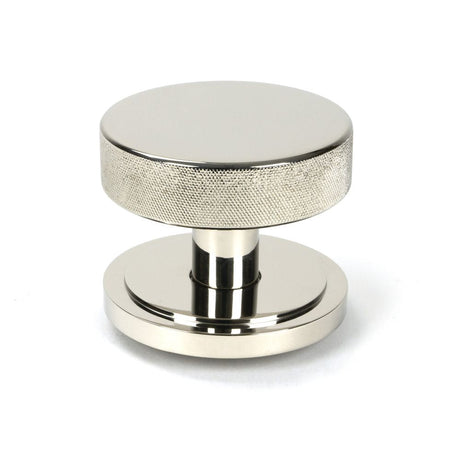 This is an image of From The Anvil - Polished Nickel Brompton Centre Door Knob (Art Deco) available to order from T.H Wiggans Architectural Ironmongery in Kendal, quick delivery and discounted prices.