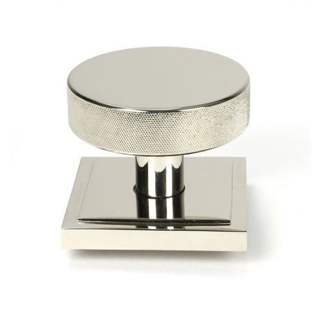 This is an image of From The Anvil - Polished Nickel Brompton Centre Door Knob (Square) available to order from T.H Wiggans Architectural Ironmongery in Kendal, quick delivery and discounted prices.