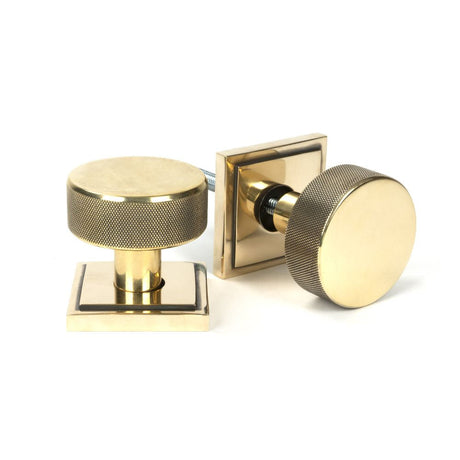 This is an image of From The Anvil - Aged Brass Brompton Mortice/Rim Knob Set (Square) available to order from T.H Wiggans Architectural Ironmongery in Kendal, quick delivery and discounted prices.