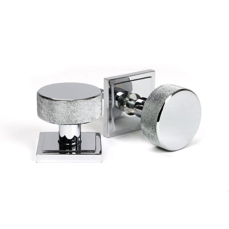 This is an image of From The Anvil - Polished Chrome Brompton Mortice/Rim Knob Set (Square) available to order from T.H Wiggans Architectural Ironmongery in Kendal, quick delivery and discounted prices.