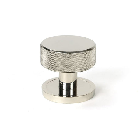 This is an image showing From The Anvil - Polished Nickel Brompton Mortice/Rim Knob Set (Plain) available from trade door handles, quick delivery and discounted prices