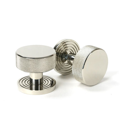 This is an image of From The Anvil - Polished Nickel Brompton Mortice/Rim Knob Set (Beehive) available to order from T.H Wiggans Architectural Ironmongery in Kendal, quick delivery and discounted prices.