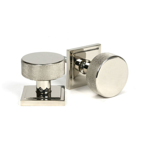 This is an image of From The Anvil - Polished Nickel Brompton Mortice/Rim Knob Set (Square) available to order from T.H Wiggans Architectural Ironmongery in Kendal, quick delivery and discounted prices.