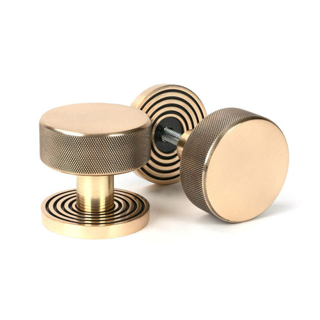 This is an image of From The Anvil - Polished Bronze Brompton Mortice/Rim Knob Set (Beehive) available to order from T.H Wiggans Architectural Ironmongery in Kendal, quick delivery and discounted prices.